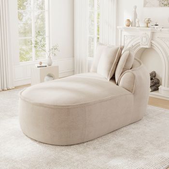 Sofá Chaise Longue Derecho De Chenilla Topo Claro, 164 X 92 X 67 Cm