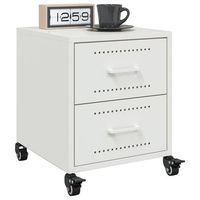 pack de 2 mesitas de noche - mueble para dormitorio - acero - blanco 36x39x435cm