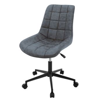 Silla de oficina antracita imitación de cuero giratoria regulable
