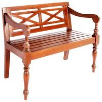 banco batavia madera maciza de caoba marron oscuro 98 cm vidaxl