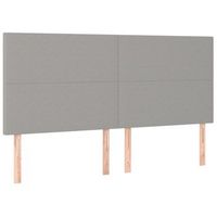 cabecero cama mueble de dormitorio con luces led tela claro 160 x 5 x 118128 cm gris m020002329