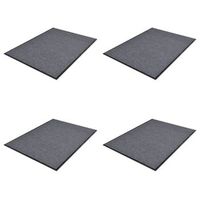 felpudos de pvc 4 unidades gris 90x60 cm vidaxl