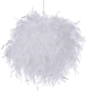 Lámpara colgante  plumas blanco