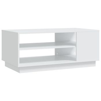 Mesa De Café | Mesa De Centro De Madera De Ingeniería Blanca 102x55x43 Cm