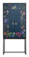 armario aparador 2 puertas mdf estampado floral verde y malva
