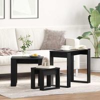 vidaxl mesas nido 3 uds roble negro 61 x 28 x 47 cm