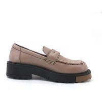 divine follie mocasines mocassino pelle bicolor taupe br07 para mujer