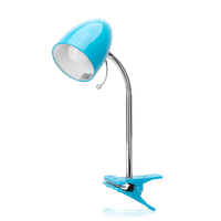 aigostar lampara de escritorio con pinza retro de metal sin bombilla luz lectura con clip para cama compatible con led bombillas modelo e27 max-240v lampara lectura para leer trabajar azul