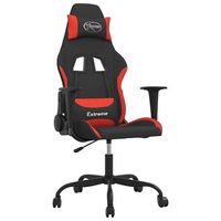 silla gaming de masaje tela negro y rojo vidaxl