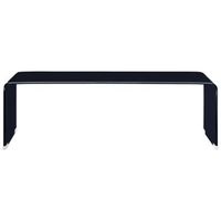 mesa de centro de vidrio templado negro 98x45x31 cm