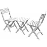 duramax conjunto jardin duramax pvc valencia plegable  2 sillas  1 mesa 92 x 26 xx47 cm color blanco
