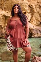 yours top rugoso de tirantes terracota mujer curvy y tallas grandes yours