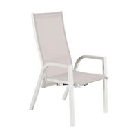pack 2 sillones sillones para jardin reclinables y ajustables aluminio y textilene color blanco sillon110x57x70