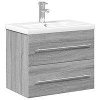 mueble de bano con lavabo integrado gris sonoma vidaxl