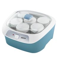 yogurtera de la marca jocca con 6 tarros de cristal de 170 ml con tapa libre de fugas para almacenar trasladar y conservar diseno compacto para su facil almacenamiento