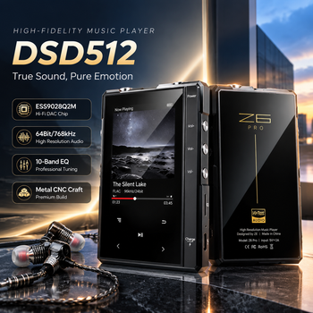 Reproductor de MP3 Z6 Pro HIFI, Reproductor de Audio Digital, Decodificación Nativa DSD512, Música sin Pérdidas, Salida Balanceada de 4.4mm, Ideal para Estudiar y Dormir