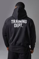 sudadera recta con capucha y estampado training dept negro
