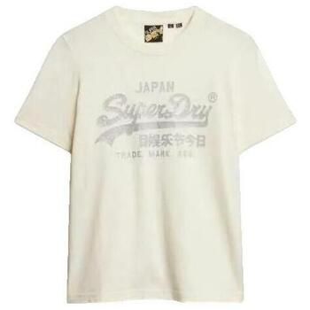 Superdry Camiseta T-shirt Relaxed à logo métallique para mujer