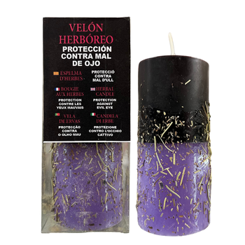 KARMA Velón Herbóreo de Protección Contra Mal de Ojo | Vela Especial con Hierbas Potenciadoras
