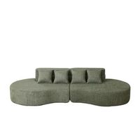 sofa 4-5 plazas chenilla urban meuble 110x310x65cm - verde