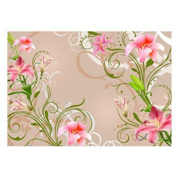 Papel Pintado 3d - La Sutil Belleza De Los Lirios (200x140 Cm)