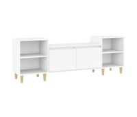 mueble para tv madera contrachapada blanco 160x35x55 cm