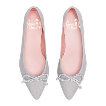 Bailarina punta lino gris