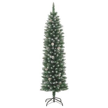 Árbol De Navidad | Decoraciones De Navidad Artificial Estrecho Con Soporte Pvc 210 Cm
