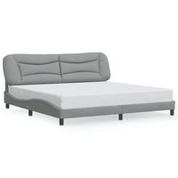 cama matrimonial  cama para adultos  estructura de cama con luces led tela gris claro 200x200 cm cfw731459