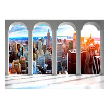 Papel Pintado 3d - Pillars And New York (200x140 Cm)