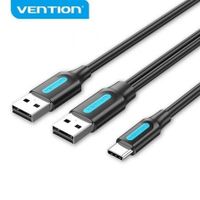 cable usb vention cqkbf usb 20 tipo-c a doble usb macho 1m 480mbps negro