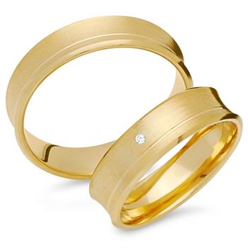 Alianzas 8 quilates oro amarillo con diamante