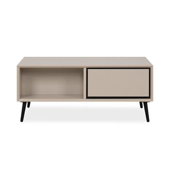 Mesa de centro 2 cajones l94 cm - topo y negro