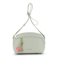bolso de hombro efecto saffiano con charm green