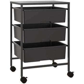 Carrito auxiliar 40.8x33.5x60.5 cm negro