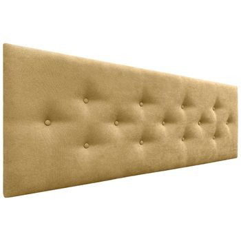 Dhome Cabecero De Tela Acualine Con 3 Hileras Intercaladas De Botones Y Patas Cabezal Tapizado Cama Lujo(mostaza, 150cm)