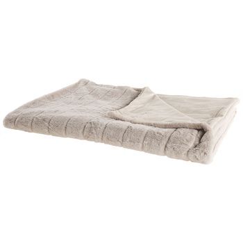 Manta De Tejido De Poliéster Beige 150 X 200 Cm Mullido Suave Moderno Minimalista Labyar