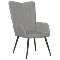 sillon de relax de terciopelo gris claro vidaxl