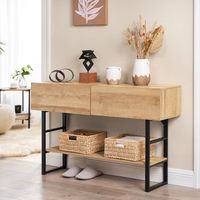 mesa consola varberg con 2 cajones 75x120x30 cm - efecto roble encasa