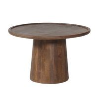 mesa baja redonda de madera maciza coleccion jakarta - estilo etnico y diseno - diametro 65 cm
