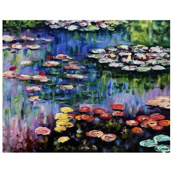 Legendarte - Cuadro Lienzo, Impresión Digital - El Estanque Con Nenúfares - Claude Monet - Decoración Pared Cm. 80x100