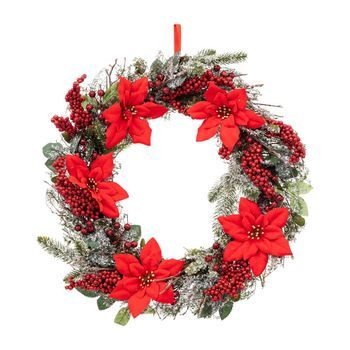 Corona De Flores De Pascua 50 Cm