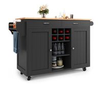 isla de cocina moderna 102x45x92 cm - mueble de cocina carrito de buffet mesa de comedor multifuncional con almacenamiento - negro