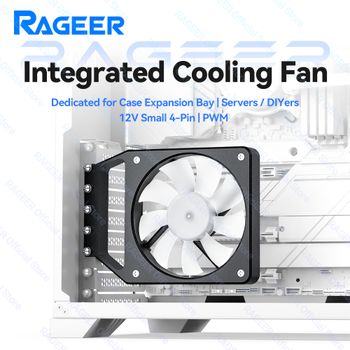 Ventilador de Chasis RAGEER de 120 mm, Ventilador de Refrigeración para Ranura PCIe para Chasis de Servidor, Control de Temperatura PWM, Funcionamiento Silencioso, 12 V, Pequeño, 4 Pines