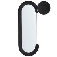 espejo de pared moderno colgante decorativo marco irregular terciopelo negro 54 x 158 cm loches