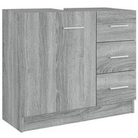 mueble de almacenaje  armario para lavabo madera contrachapada gris sonoma 63x30x54cm