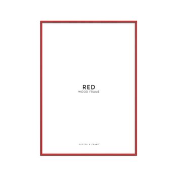 Marco de madera roja con acrílico - 30 x 40 cm