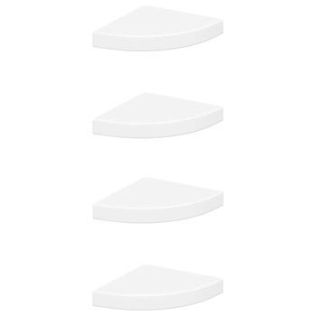 Pack 4 Uds Estantes De Pared | Estante Flotante | Repisa De Pared Mdf Blanco 25x25x3,8 Cm