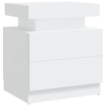 Mesita De Noche Madera Contrachapada Blanco 45x35x52 Cm Vidaxl