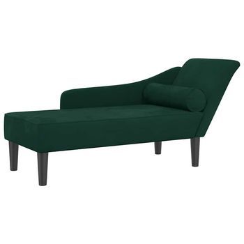 Sofá Diván Con Cojines Terciopelo Verde Oscuro Vidaxl